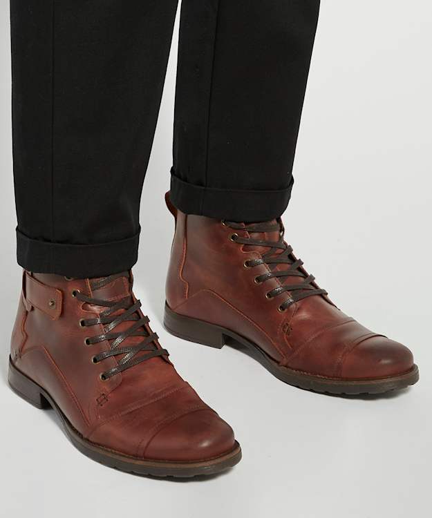 Dune London Simon 1 - Tan Leather Seam Detail Boots