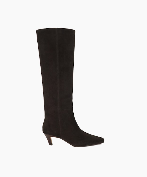 dune london Slink - Brown Knee High Low Heel Boots