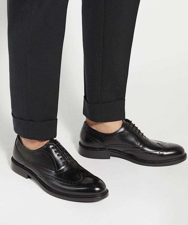 Dune London Solihull - Black Wing-Tip Brogues