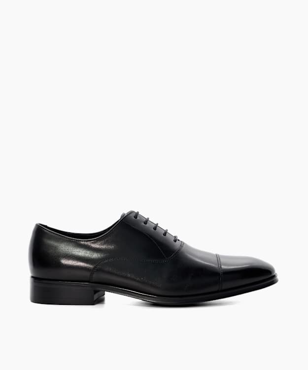 dune london Solver - Black Leather Oxford Lace-Ups