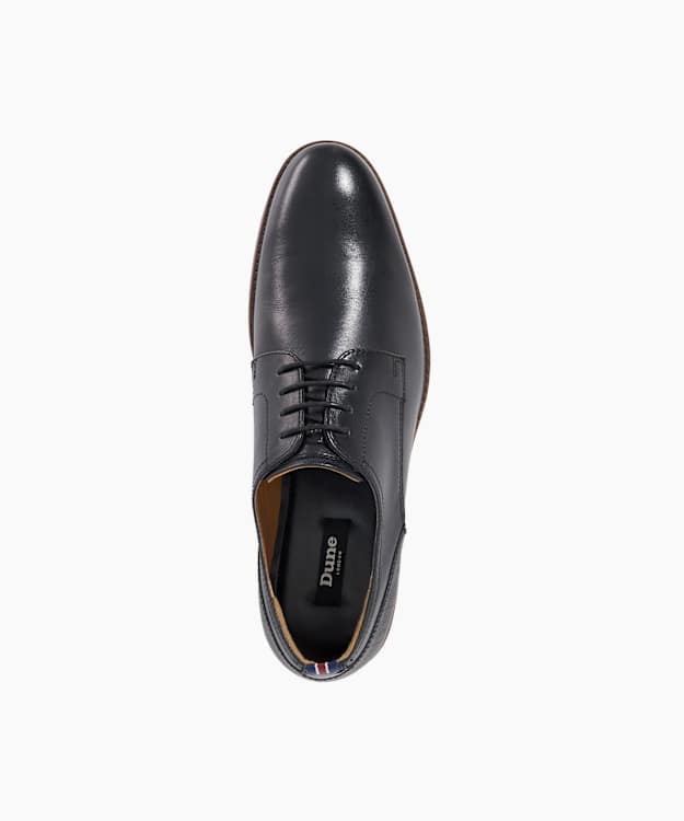 Dune London Soreen - Black Leather Lace-Up Gibson