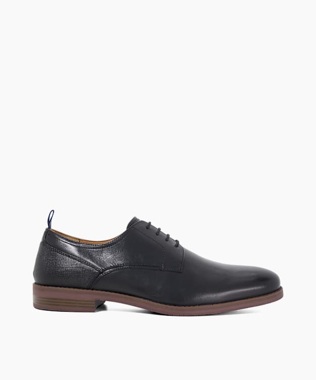 dune london Soreen - Black Leather Lace-Up Gibson