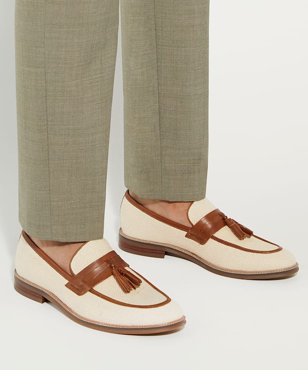 Dune London Sought - Tan Contrasting Tassel Loafers