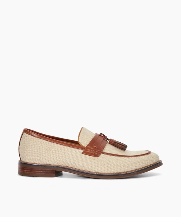dune london Sought - Tan Contrasting Tassel Loafers