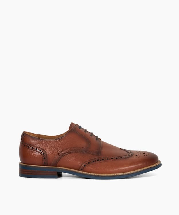 dune london Stanford - Tan Leather Lace Up Brogues