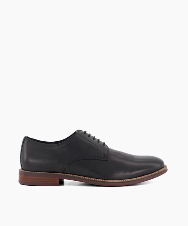 dune london Stanley - Black Leather Lace-Up Shoes