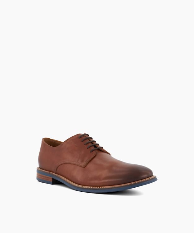 Dune London Stanley - Tan Leather Lace-Up Shoes