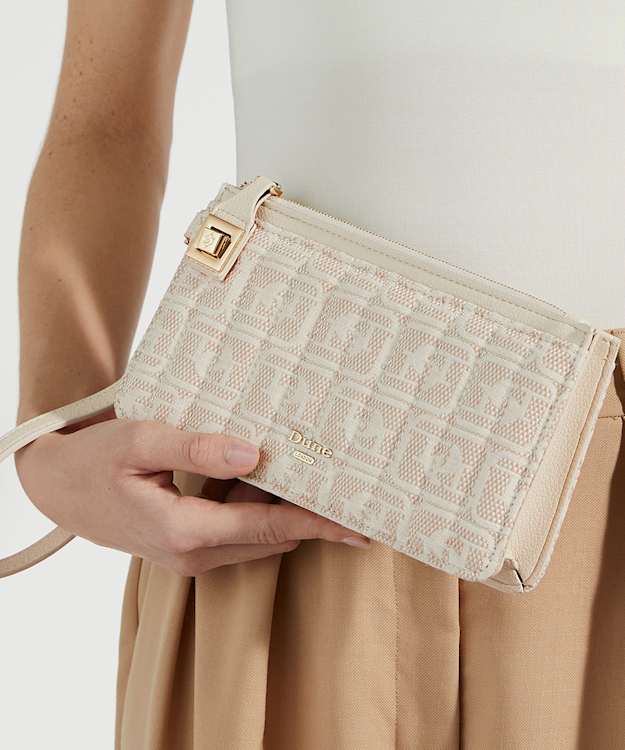 Dune London Starletta - Cream Zip Handheld Micro Bag