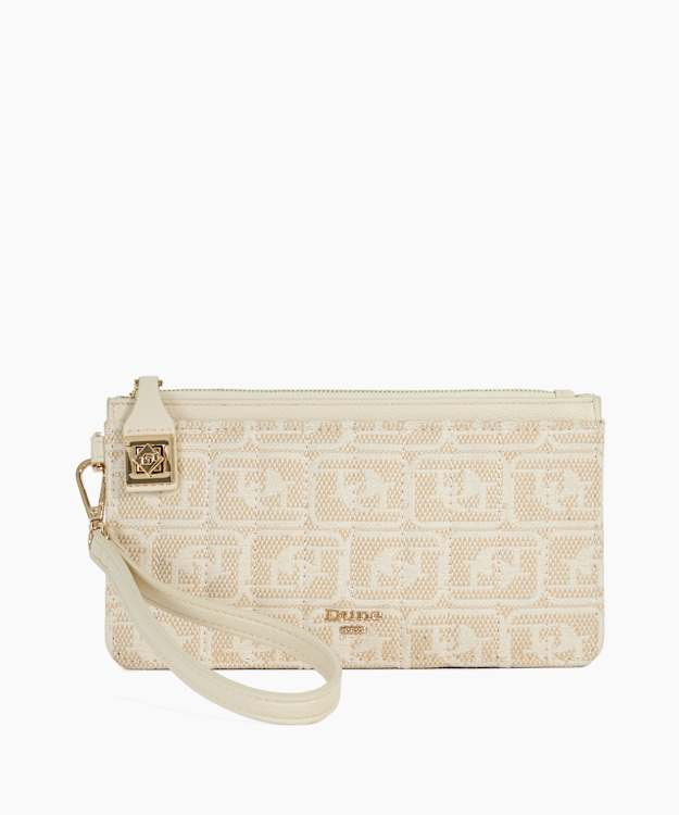 dune london Starletta - Cream Zip Handheld Micro Bag