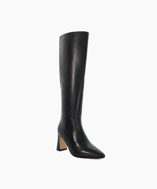 Dune London Startler - Black Knee High Heel Boots