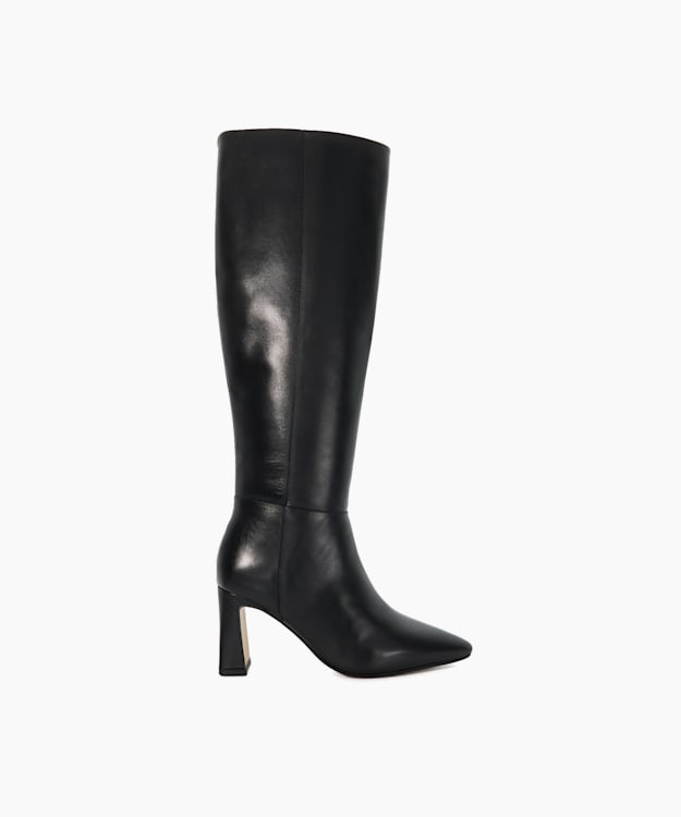 dune london Startler - Black Knee High Heel Boots