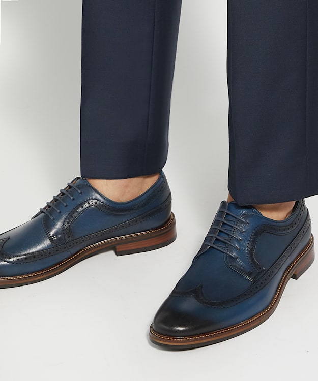 Dune London Steeles - Navy Lace Up Brogues