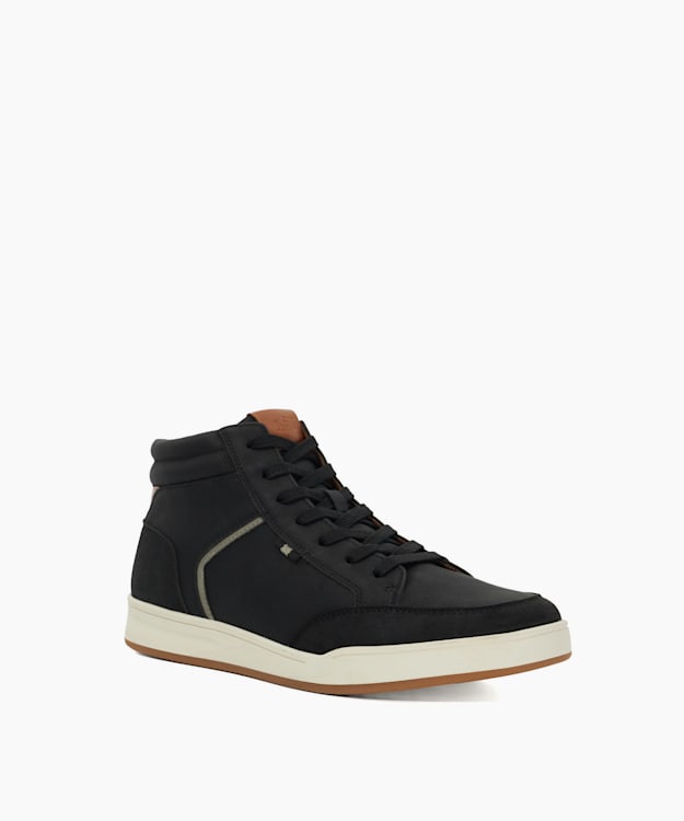 Dune London Streets - Black PU High Top Trainers