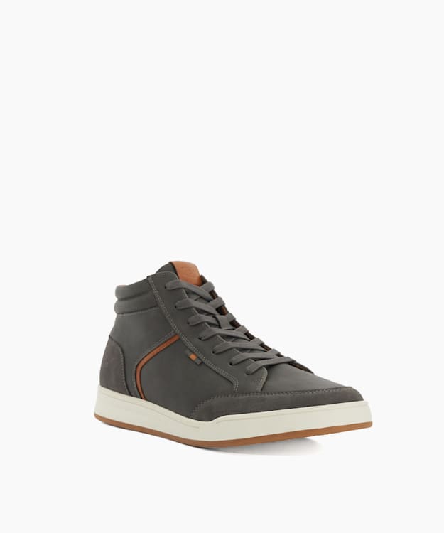 Dune London Streets - Grey PU High Top Trainers