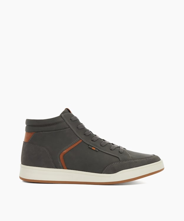 dune london Streets - Grey PU High Top Trainers