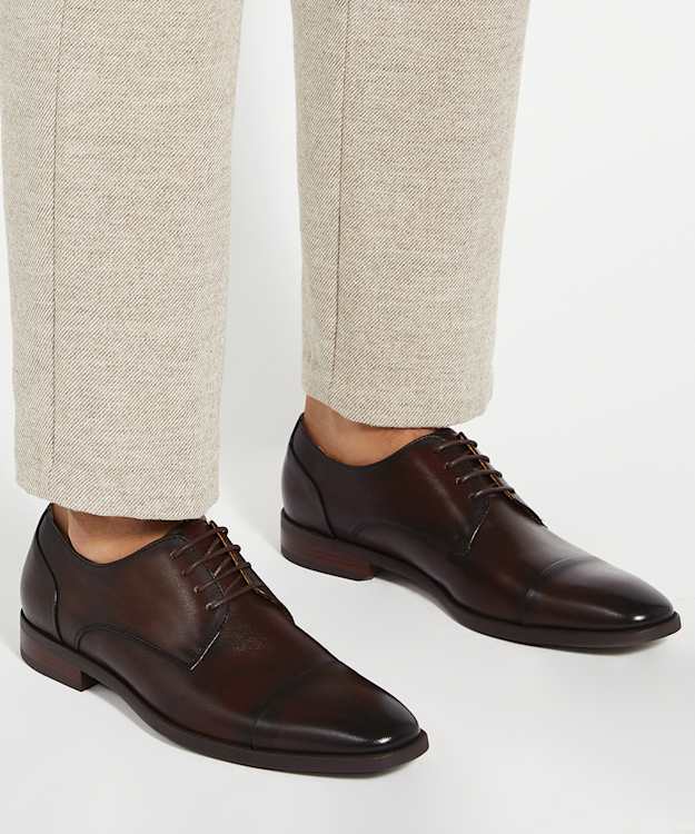 Dune London Suffix - Brown Wide Fit Leather Derby