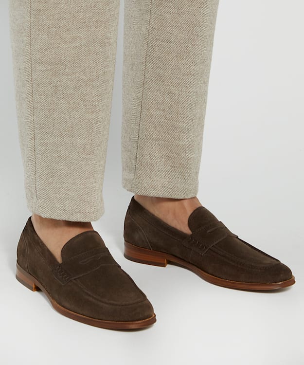 Dune London Sulli - Brown Suede Moccasin Loafers