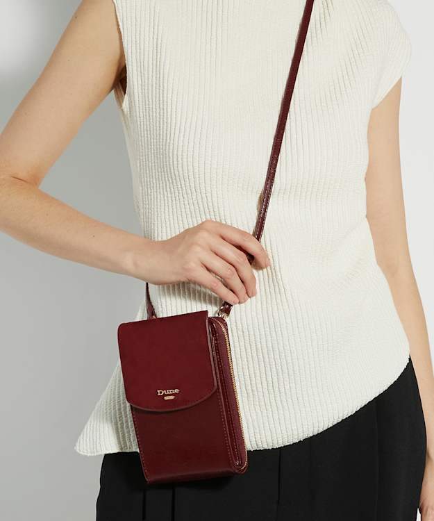 Dune London Sunrise - Burgundy Cross Body Micro Bag