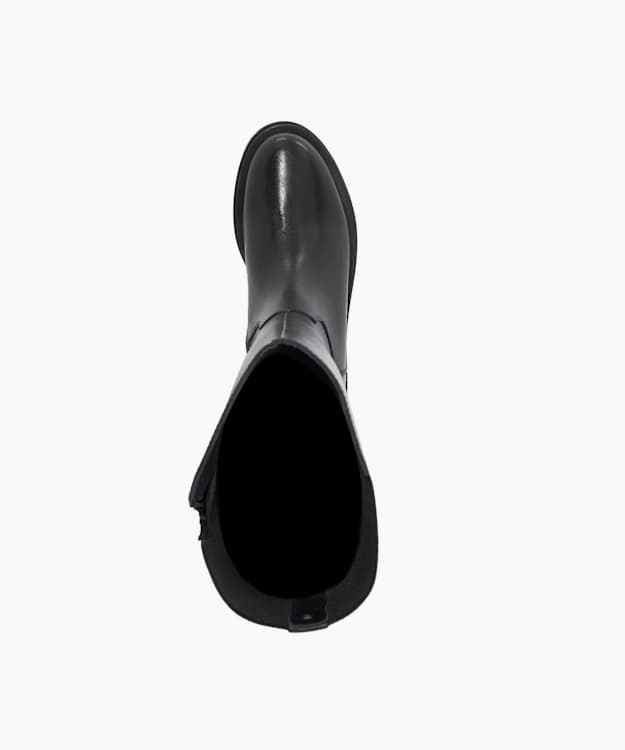 Dune London Tagu - Black Leather Knee High Boots