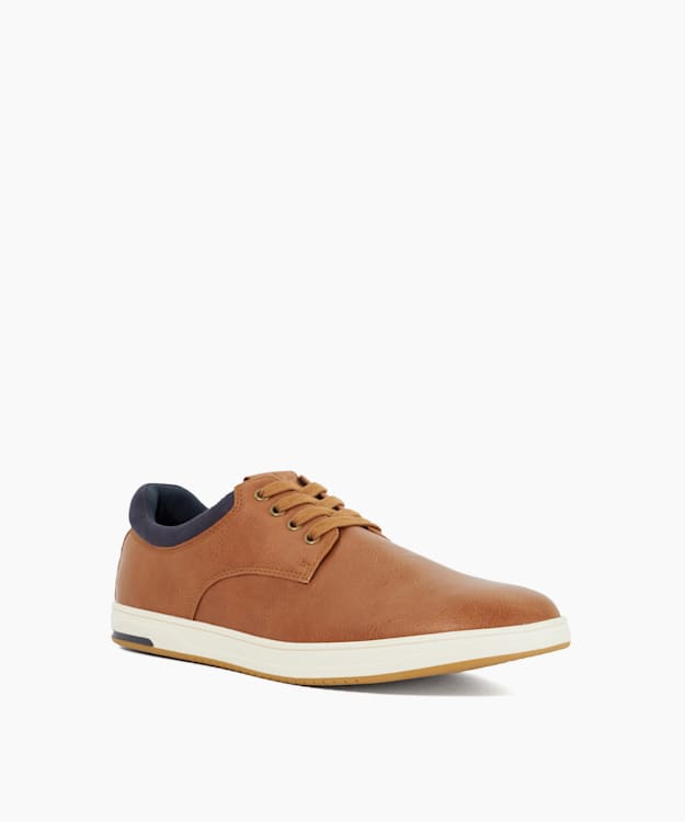 Dune London Tamsen - Tan Lace-Up Trainers