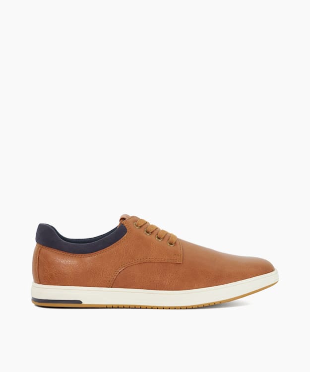 dune london Tamsen - Tan Lace-Up Trainers