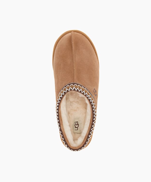 Dune London Tasman - Tan Suede Embroidered Slippers