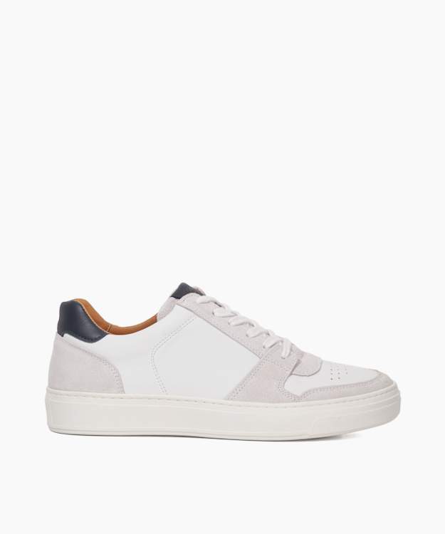 dune london Tawly - White Leather Cup Sole Trainers