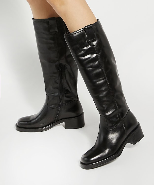 Dune London Tayan - Black Knee High Boots