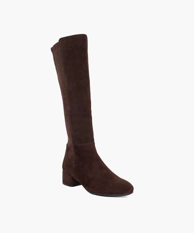 Dune London Tayla - Brown Stretch Knee-High Boots