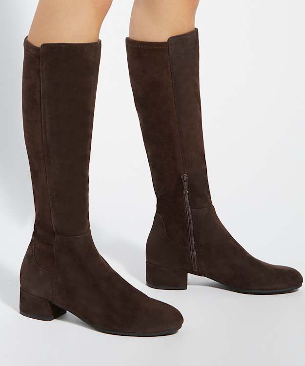 Dune London Tayla - Brown Stretch Knee-High Boots