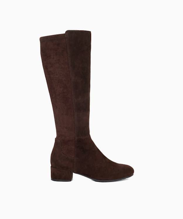 dune london Tayla - Brown Stretch Knee-High Boots