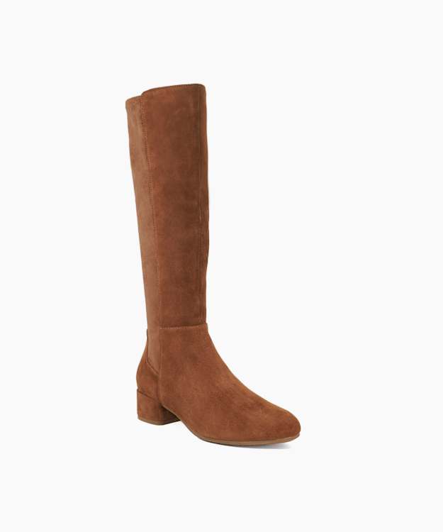 Dune London Tayla - Tan Stretch Knee-High Boots