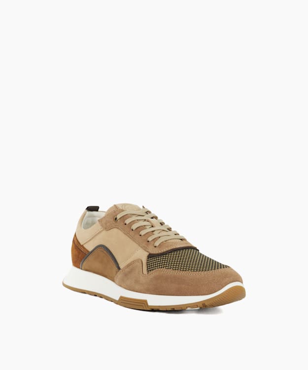 Dune London Teal - Taupe Contrast Lace Up Trainers