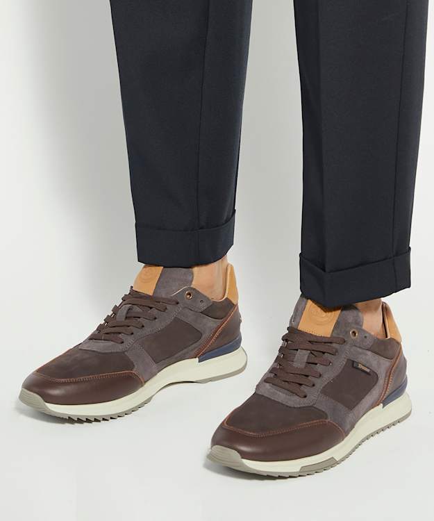 Dune London Teffy - Brown Lace-up Running Trainers