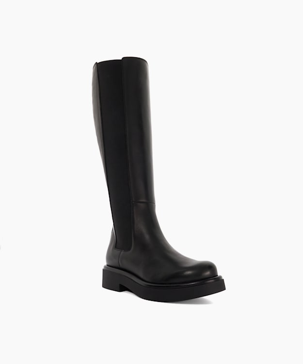 Dune London Temmie - Black Chunky Knee-High Boots
