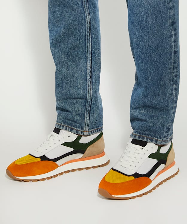 Dune London Tetra - Orange Colour Block Runners