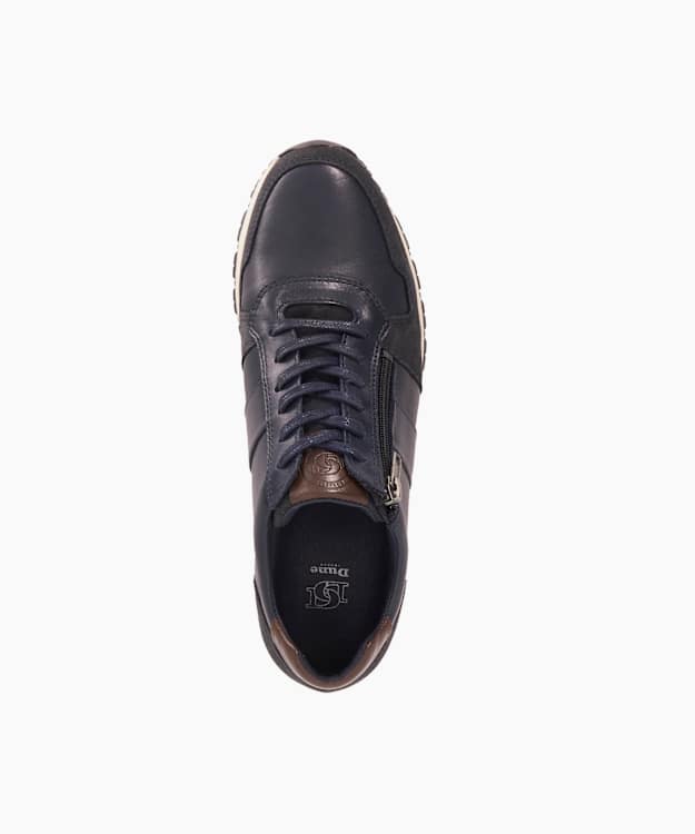 Dune London Thame - Navy Zip Up Leather Trainers