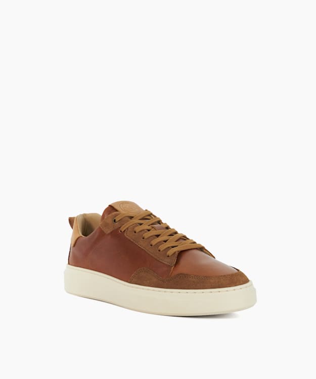 Dune London Thies - Tan Lace Up Flatform Trainers