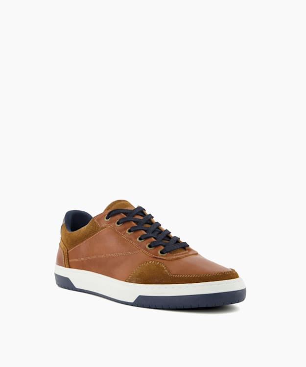 Dune London Thorin - Tan Lace-Up Trainers