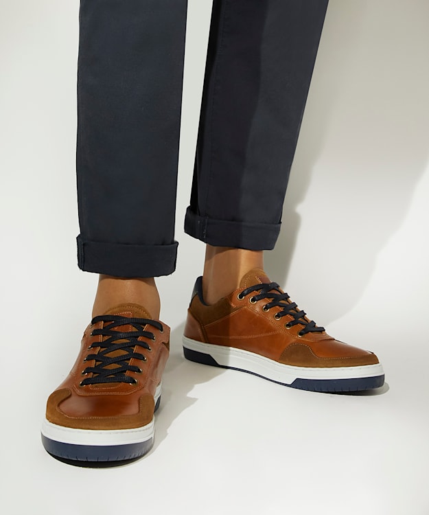 Dune London Thorin - Tan Lace-Up Trainers