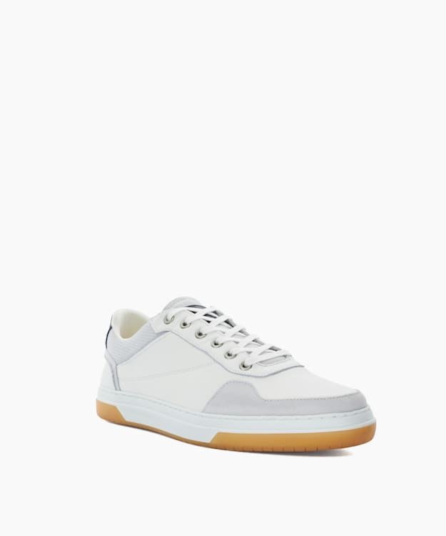 Dune London Thorin - White Lace-Up Trainers