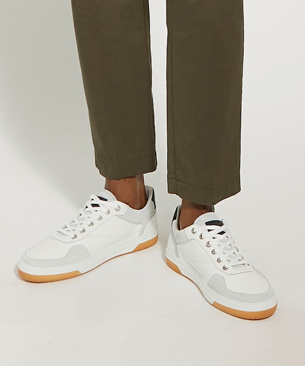 Dune London Thorin - White Lace-Up Trainers