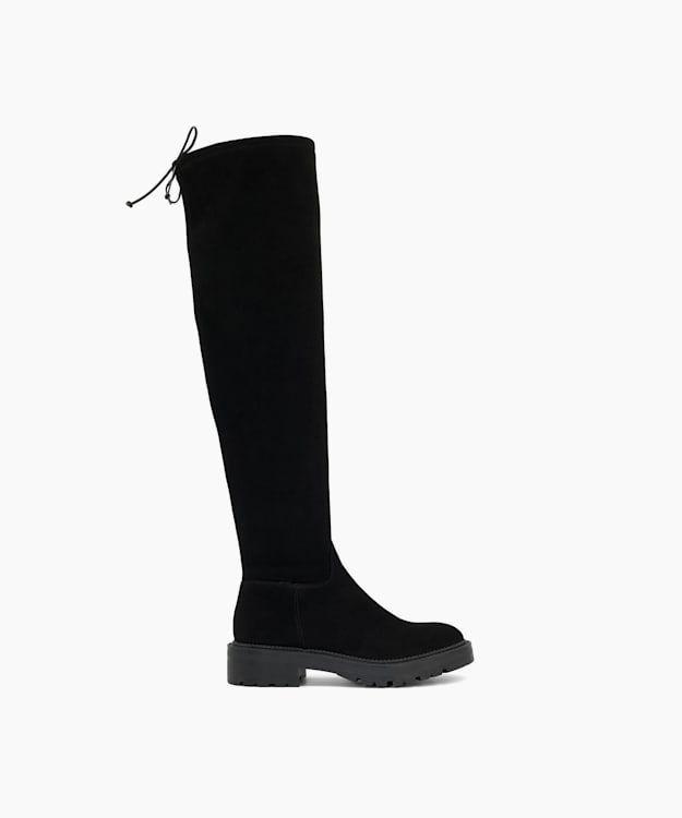 dune london Thorne - Black Flat Over-The-Knee Boots