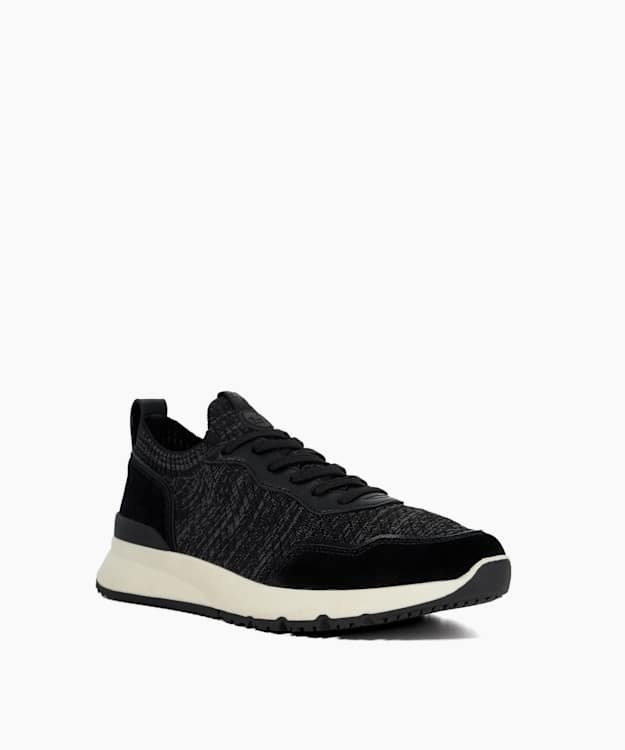 Dune London Thorny - Black Knitted Lace-Up Trainers