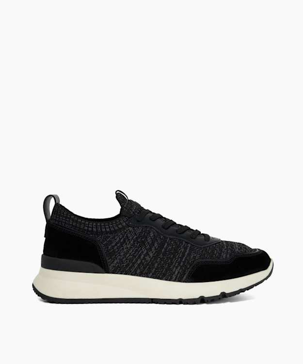 dune london Thorny - Black Knitted Lace-Up Trainers