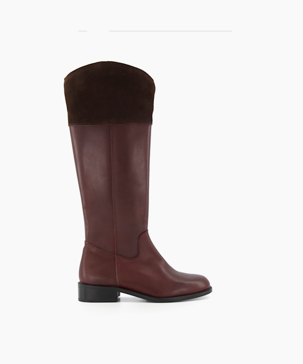 dune london Tina - Brown Knee High Rider Boots