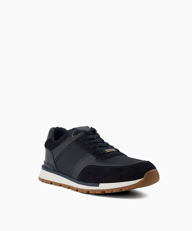 Dune London Titles - Navy Suede Runner Trainers