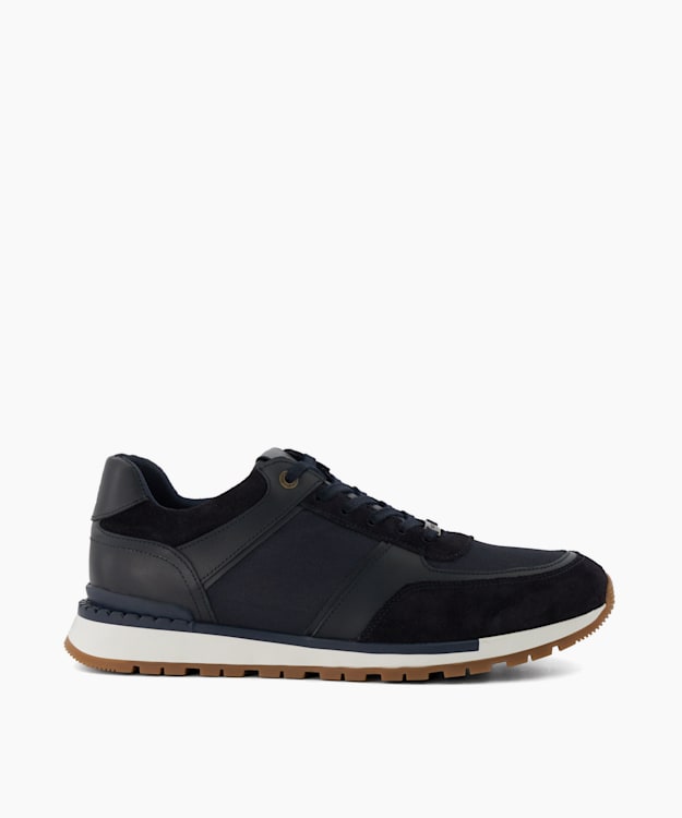 dune london Titles - Navy Suede Runner Trainers