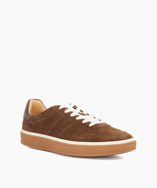 Dune London Tony - Brown Suede Lace-Up Trainers