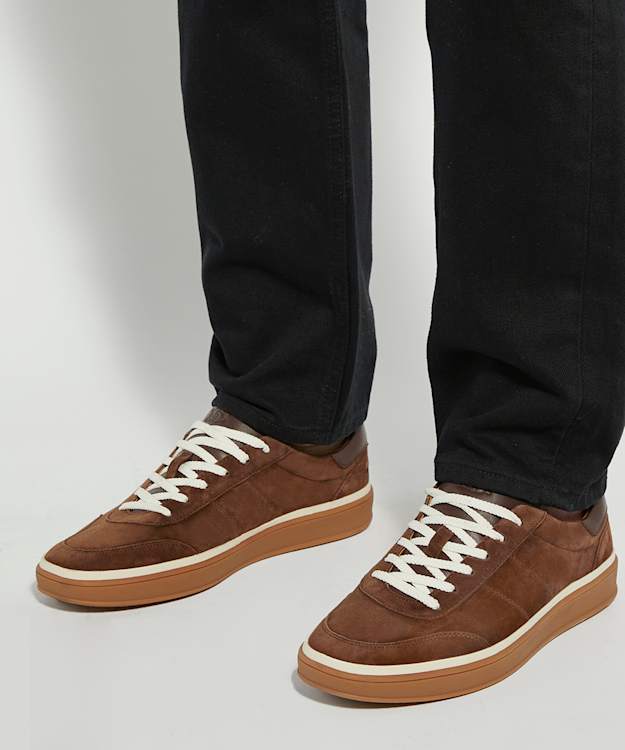 Dune London Tony - Brown Suede Lace-Up Trainers